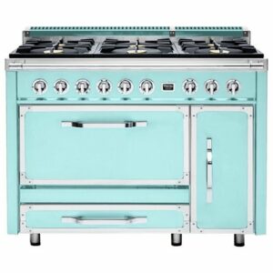 Viking - Tuscany 6.2 Cu. Ft. Freestanding Double Oven Dual Fuel True Convection Range - Bywater Blue