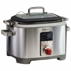 Wolf Gourmet - 7qt Multi Cooker - Stainless Steel/Red Knob