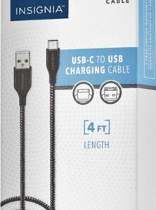 Insignia™ - 4' USB-A to USB-C Charge-and-Sync Cable - Charcoal