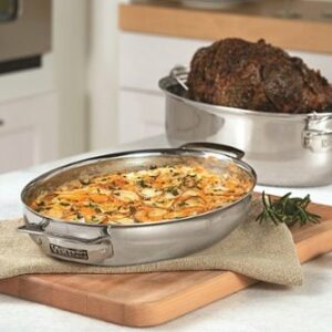 Viking - 3 Ply 3-in-1 Oval Roasting Pan with Lid and Rack - Mirror