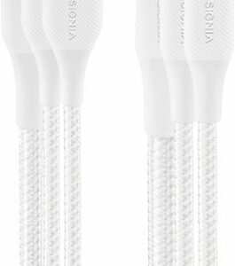 Insignia™ - 4' / 6' / 10' Lightning to USB Braided Charge-and-Sync Cables (3 Pack) - Moon Gray