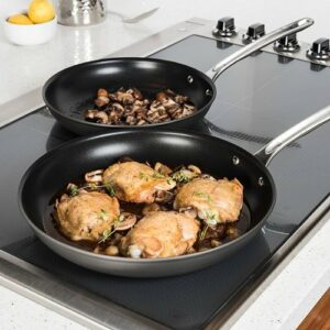 Viking - Hard Anodized Non-Stick 2 Piece Fry Pan Set, 10" & 12" - Black/Gray/Silver