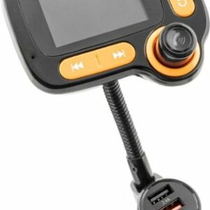 iSimple - Bluetooth 5.0 FM Transmitter with Expandable Arm for Music Streaming, Charging, and Hands-Free Calling - Black