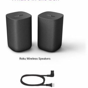 Roku Wireless Surround Speakers (Pair) for Roku TV, Roku Smart Soundbar, Roku Streambar or Streambar Pro - Black