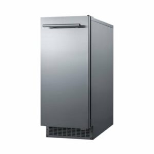 Summit Appliance - 15" 62-Lb. Freestanding Icemaker - Stainless Steel