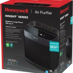 Honeywell - InSight HEPA Air Purifier, Medium-Large Rooms (190 sq.ft) - Black