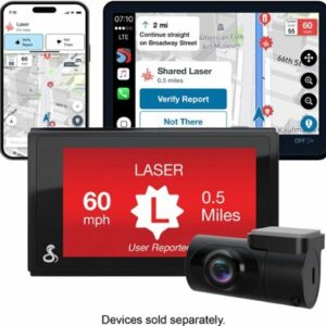 Cobra - SC 200D Dual-View Smart Dash Cam with Rear-View Accessory Camera - Black