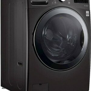 LG - 4.5 Cu. Ft. High-Efficiency Smart Front-Load Washer and Electric Dryer Combo with Steam and TurboWash Technology - Black Steel