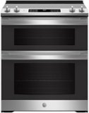 GE - 6.6 Cu. Ft. Slide-In Double Oven Electric True Convection Range with Self-Steam Cleaning and No-Preheat Air Fry - Stainless Steel