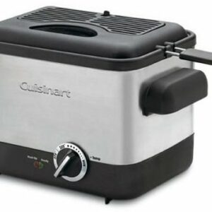 Cuisinart - 1.1L Analog Compact Deep Fryer - Black Stainless Steel