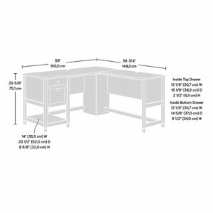 Sauder - Edge Water L-Desk - Chalked Chestnut