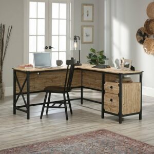 Sauder - Steel River L-Desk - Milled Mesquite