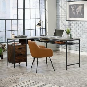 Sauder - Market Commons L-Desk - Rich Walnut