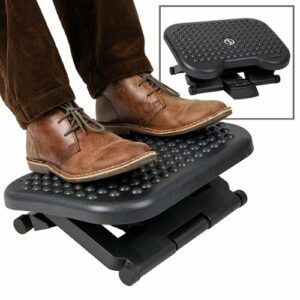 Mind Reader - Anchor Collection, Adjustable Ergonomic Foot Rest, Set of 2, 17"L x 13"W x 6.25"H, Black - Black