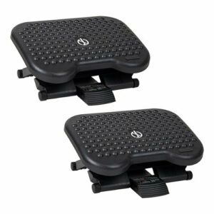 Mind Reader - Anchor Collection, Adjustable Ergonomic Foot Rest, Set of 2, 17"L x 13"W x 6.25"H, Black - Black