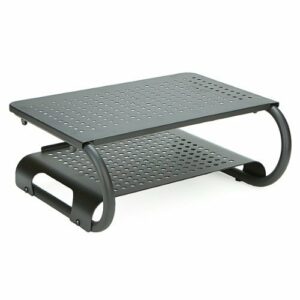 Mind Reader - Monitor Stand Riser 2 Tier Metal - Black