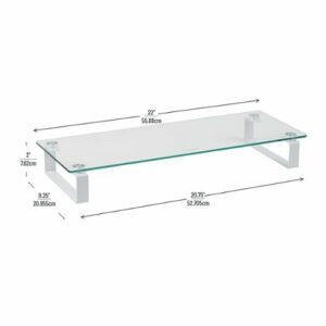 Mind Reader - Glass Monitor Stand Desktop - Clear