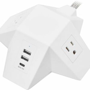 Insignia™ - 2-Outlet/3-USB Desktop Power Strip - White