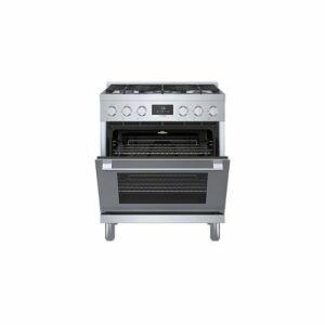 Bosch - 800 Series 3.9 cu. ft. Freestanding Dual Fuel Convection Range with 5 Dual Flame Ring Burners - Stainless Steel