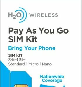 H2O Wireless - Smart SIM Traveler Starter Kit 3-in-1 SIM Card for Unlocked Phones