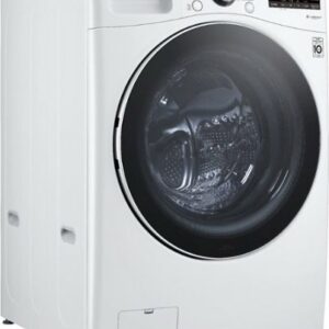 LG - 5.0 Cu. Ft. High-Efficiency Stackable Smart Front Load Washer with Steam and Built-In Intelligence - White