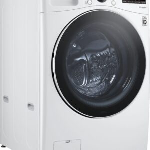 LG - 5.0 Cu. Ft. High-Efficiency Stackable Smart Front Load Washer with Steam and Built-In Intelligence - White