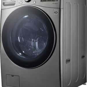 LG - 4.5 Cu. Ft. High-Efficiency Stackable Smart Front Load Washer with Steam and 6Motion Technology - Graphite Steel