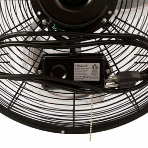 NewAir - 3000 CFM 18” High Velocity Wall Mounted Fan with Sealed Motor Housing and Ball Bearing Motor - Black