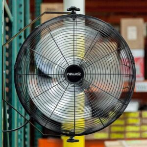 NewAir - 3000 CFM 18” High Velocity Wall Mounted Fan with Sealed Motor Housing and Ball Bearing Motor - Black