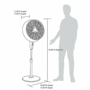 NewAir - Outdoor Misting Fan and Pedestal Fan, Cools 500 sq. ft. with 3 Fan Speeds and Wide-Angle Oscillation - Black