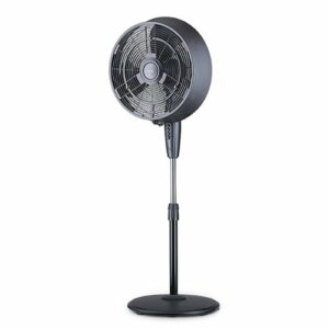 NewAir - Outdoor Misting Fan and Pedestal Fan, Cools 500 sq. ft. with 3 Fan Speeds and Wide-Angle Oscillation - Black