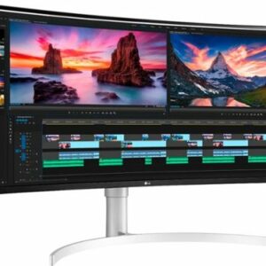 LG - 38” IPS UltraWide 21:9 Curved 144Hz G-SYNC Compatibillity Monitor with HDR (Thunderbolt) - Silver