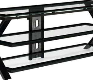 Whalen Furniture - 75" TV Console For Most Flat Panel TVs Up to 75" - Black