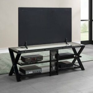 Whalen Furniture - 75" TV Console For Most Flat Panel TVs Up to 75" - Black