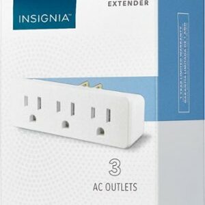 Insignia™ - 3-Plug Outlet Extender - White