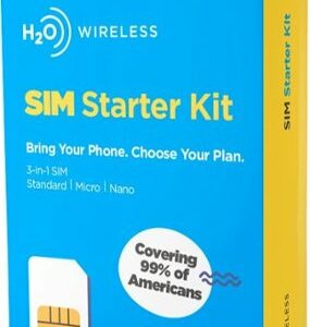 H2O Wireless - Smart SIM Starter Kit 3-in-1 SIM Card for Unlocked Phones