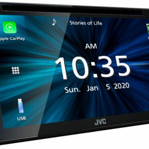 JVC - 6.8" - AndroidAuto/Carplay  Built-In Bluetooth - In Dash CD/DVD/DM Receiver - Black