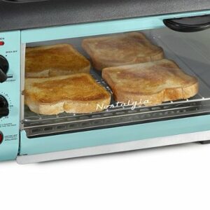 Nostalgia - BST3AQ Retro 3-in-1 Family Size Breakfast Station - Aqua