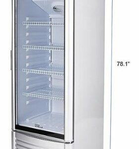 Premium Levella - 12.5 cu. ft. 1-Door Commercial Merchandiser Refrigerator Glass-Door Beverage Display Cooler - Silver