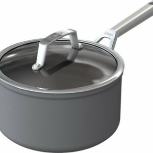 Ninja - Foodi NeverStick Premium Hard-Anodized 3 1/2-Quart Saucepan with Glass Lid - Gray