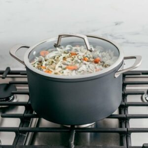 Ninja - Foodi NeverStick Premium Hard-Anodized 3 1/2-Quart Saucepan with Glass Lid - Gray