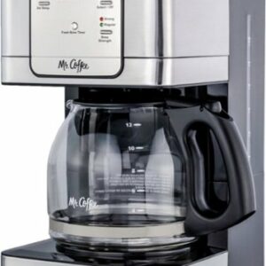 Mr. Coffee - 12-Cup Coffee Maker with Strong Brew Selector - Stainless Steel