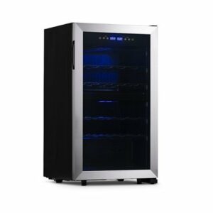 NewAir - Freestanding 28 Bottle Dual Zone Compressor Wine Fridge - Stainless Steel