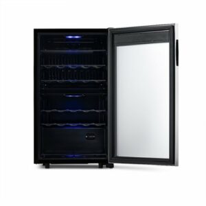 NewAir - Freestanding 28 Bottle Dual Zone Compressor Wine Fridge - Stainless Steel