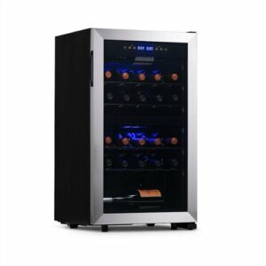 NewAir - Freestanding 28 Bottle Dual Zone Compressor Wine Fridge - Stainless Steel