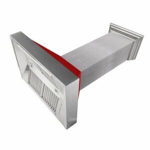 ZLINE - 48" DuraSnow® Stainless Steel Range Hood with Red Matte Shell (8654RM-48) - Silver