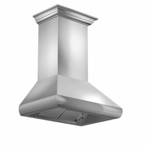 ZLINE - 36 in. Professional Wall Mount Range Hood in Stainless Steel with Crown Molding (587CRN-36) - Silver