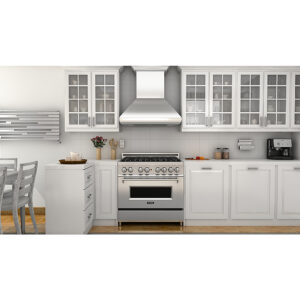 ZLINE - 30 in. Professional Wall Mount Range Hood in Stainless Steel with Crown Molding (587CRN-30) - Silver