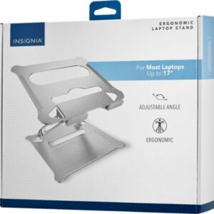 Insignia™ - Ergonomic Laptop Stand with Adjustable Height and Angle for Laptops up to 17" Wide - Silver