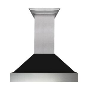 ZLINE - 36" DuraSnow® Stainless Steel Range Hood (8654BLM-36) - Silver with Black Matte Shell